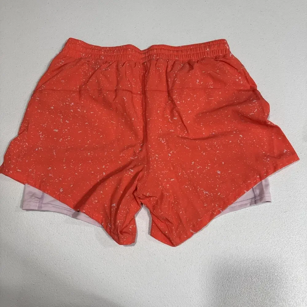 Brooks Women's Moment 5" Running Shorts 2 in 1 Athletic Orange Speckled Size XS - Picture 5 of 13